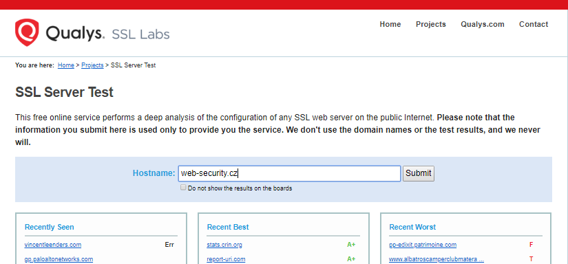 SSLlabs - Test du serveur SSL