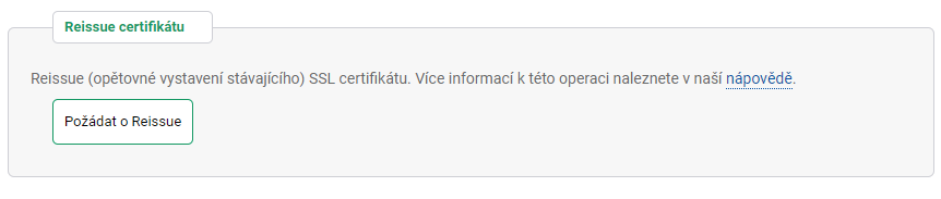 REÉMISSION SSL certifikátu