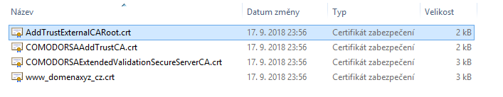 Fichiers CRT de certificat SSL émis
